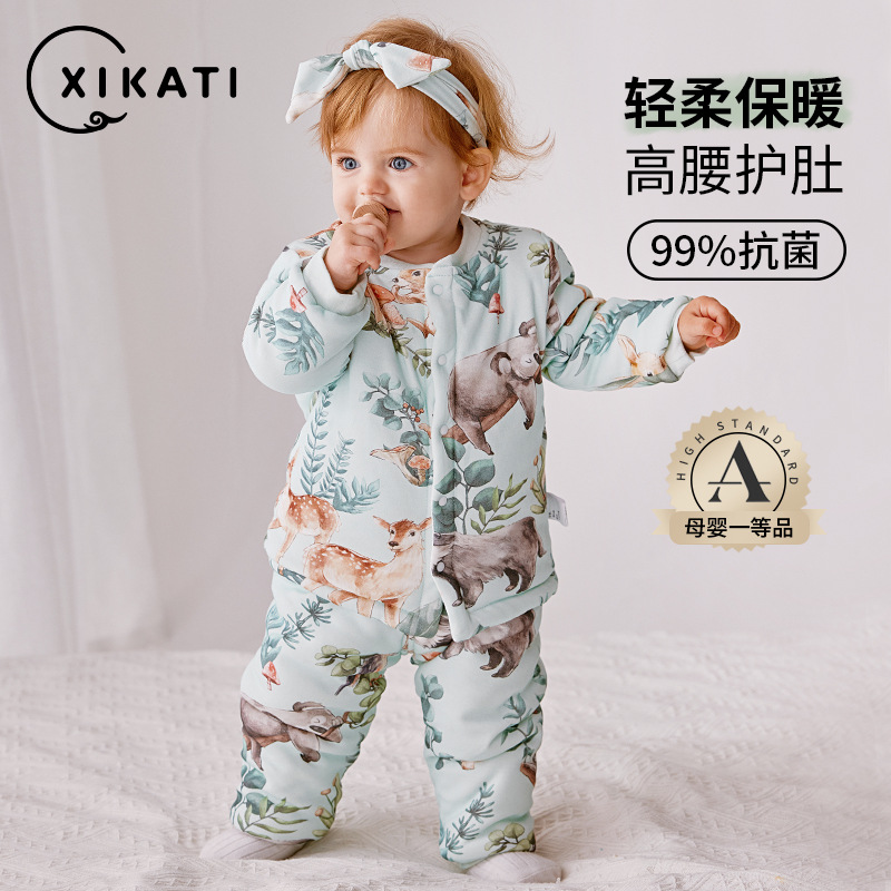 Baby clothes autumn and winter sets for boys and girls, winter cotton jacket for 1-year-old babies, cotton jacket for infants and young children, warm clothes for winter wear