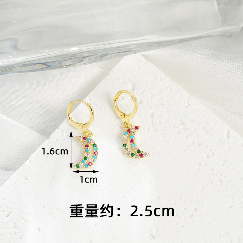 Lujo ligero Vietnam collar de oro de arena de estilo europeo y americano aretes de luna femenina alta sensación de joyería transfronteriza al por mayor