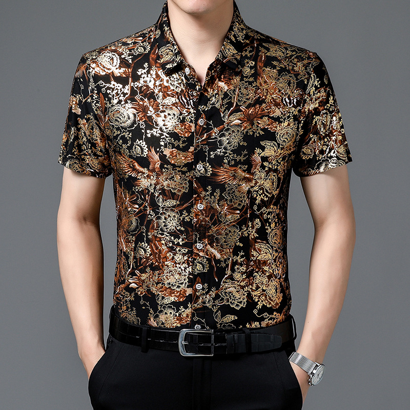 Men's summer silk shirt