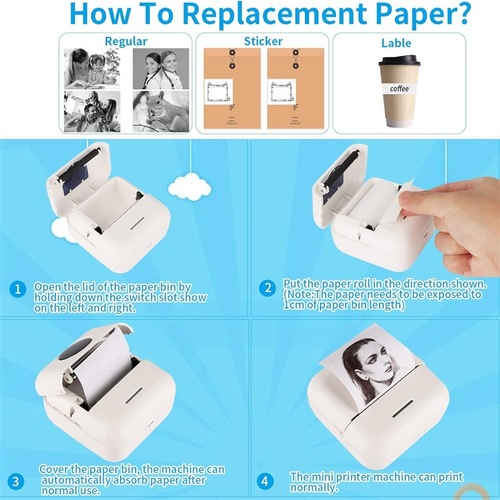 Amazon Portable Printer Small Home Bluetooth Inkless HD Printing Text Photo Label Printer