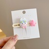 Hairgrip, cute bangs, rabbit, children's hairpins, hair accessory, new collection, with little bears, internet celebrity