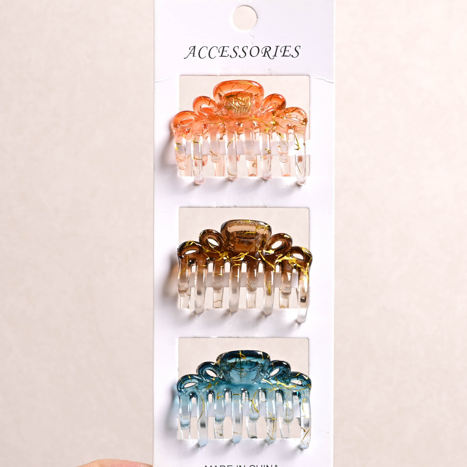 Graffiti Lace Hair Claw Clip With Double Row Teeth For Women_voghion.com