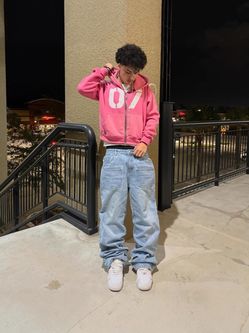 Milenio bug jeans sueltos Harajuku retro flor de cerezo bordado jeans de alta calidad ropa callejera hip hop gótico