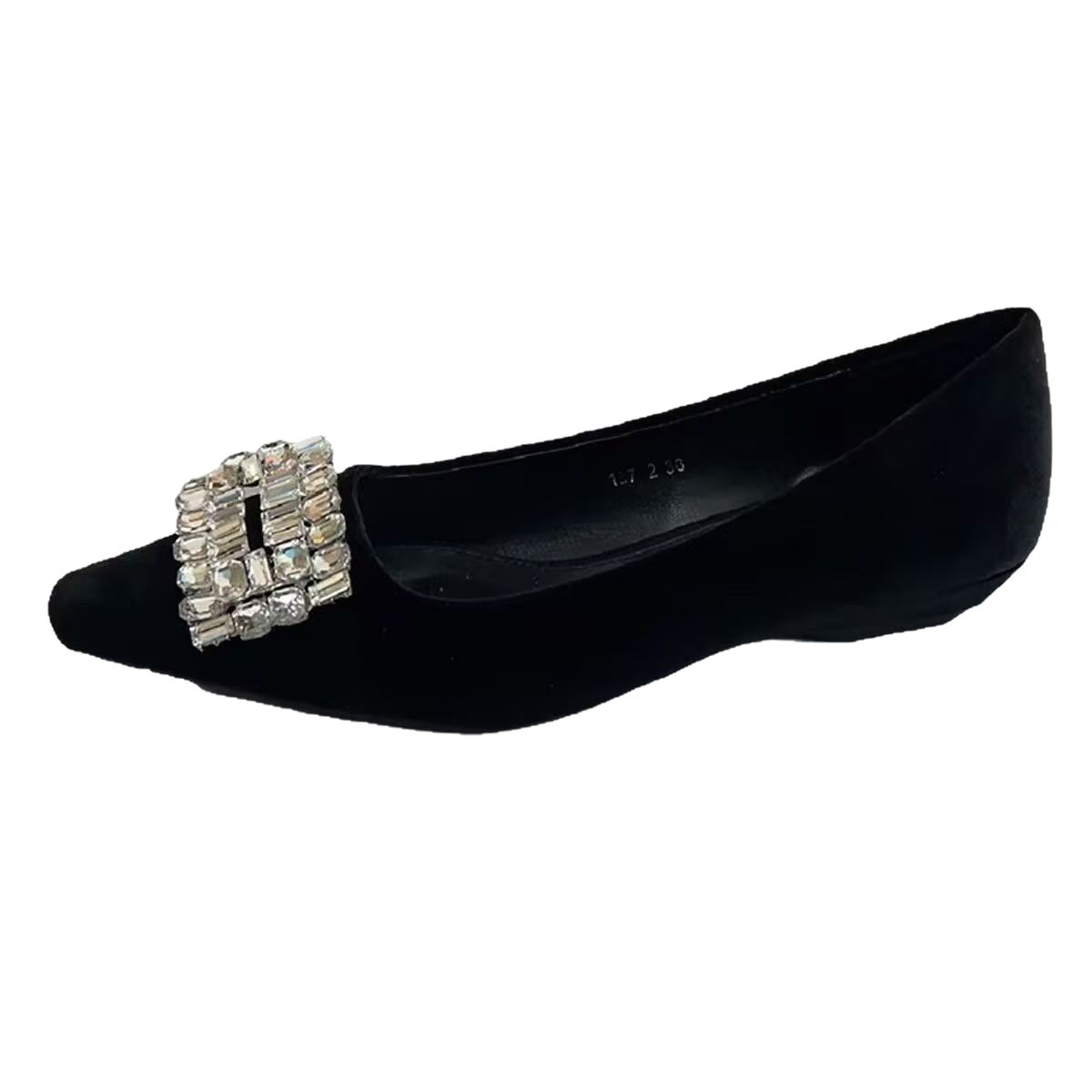 2026 moda de verano aumentó la altura de los zapatos para la noche de noche, zapatos cuadrados de botón de diamante poco profundos, zapatos punzantes, zapatos de mujer