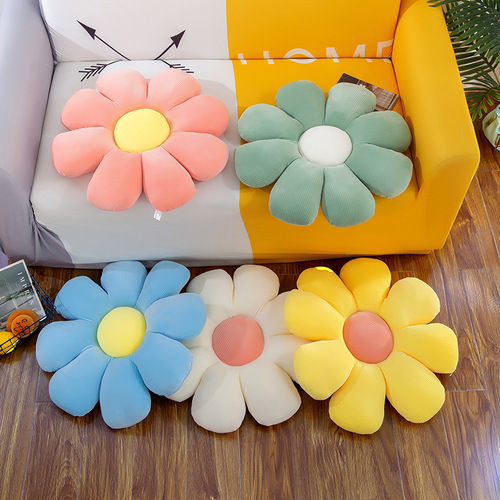 Cross-border Baby Daisy Flower Cushion, Sunflower Pillow, Plush Toy, Petal-Shape Backrest Pillow for Sofas and Tatami Decorations