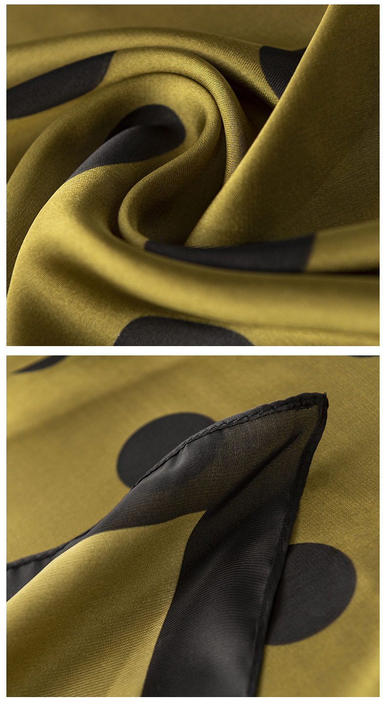 100g Weight Silk Scarf Classification Holiday Occasion Polyester Material Women's Retro Polka Dots Polyester Silk Scarves