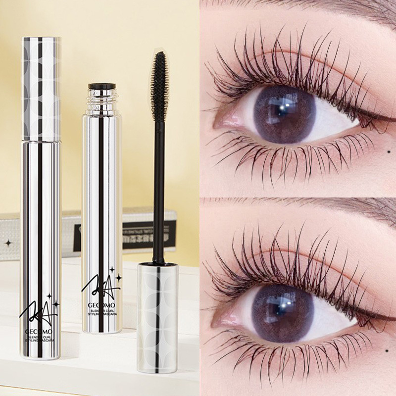 Manwan Selects Small Silver Tube Mascara, Naturally Curls, Thick, Quick-Drying, Waterproof, Long-Lasting, Not Easy to Smudge, Base