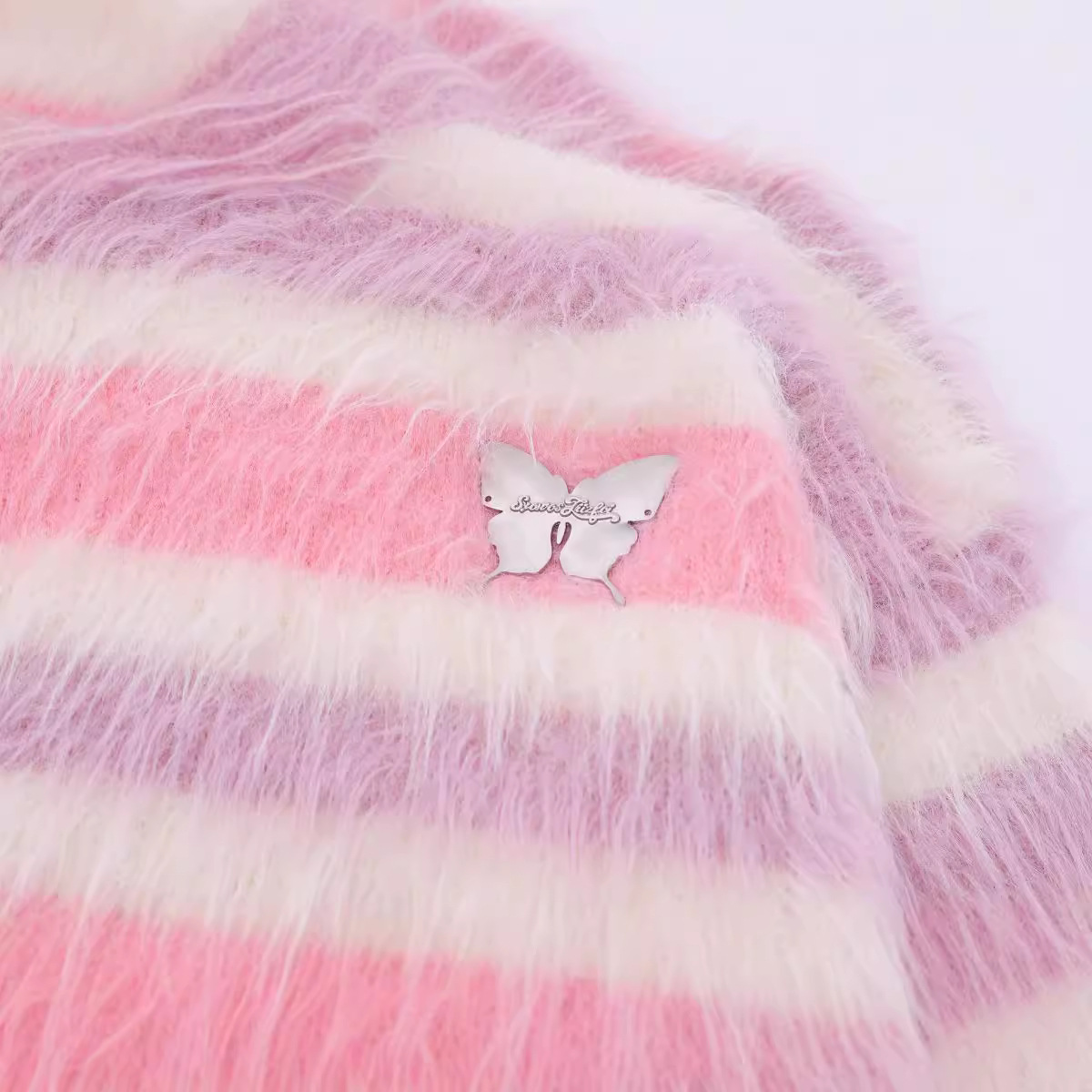 (2개) 2024 가을과 겨울 새로운 느슨한 게으른 스타일 미국 스타일 캐주얼 편안한 줄무늬 모방 밍크 양털 니트 니트 스웨터를 입고