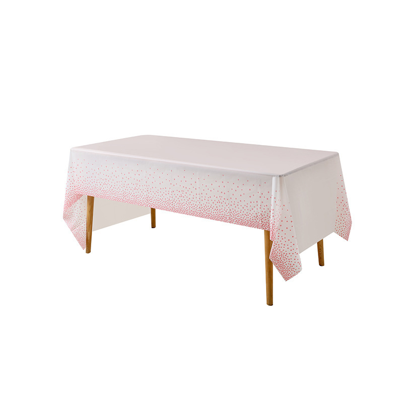Amazon punto pequeño tela de mesa desechable impresión de fiesta decoración tela de mesa PEVA gruesa fiesta tela de mesa impermeable