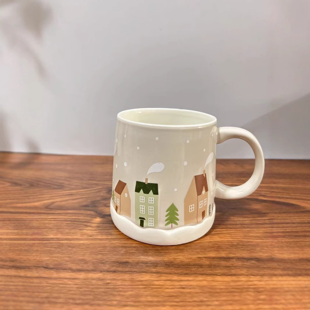 Taza de Navidad de alto valor, taza de cerámica casera, regalo creativo, taza de café, taza de desayuno encantadora