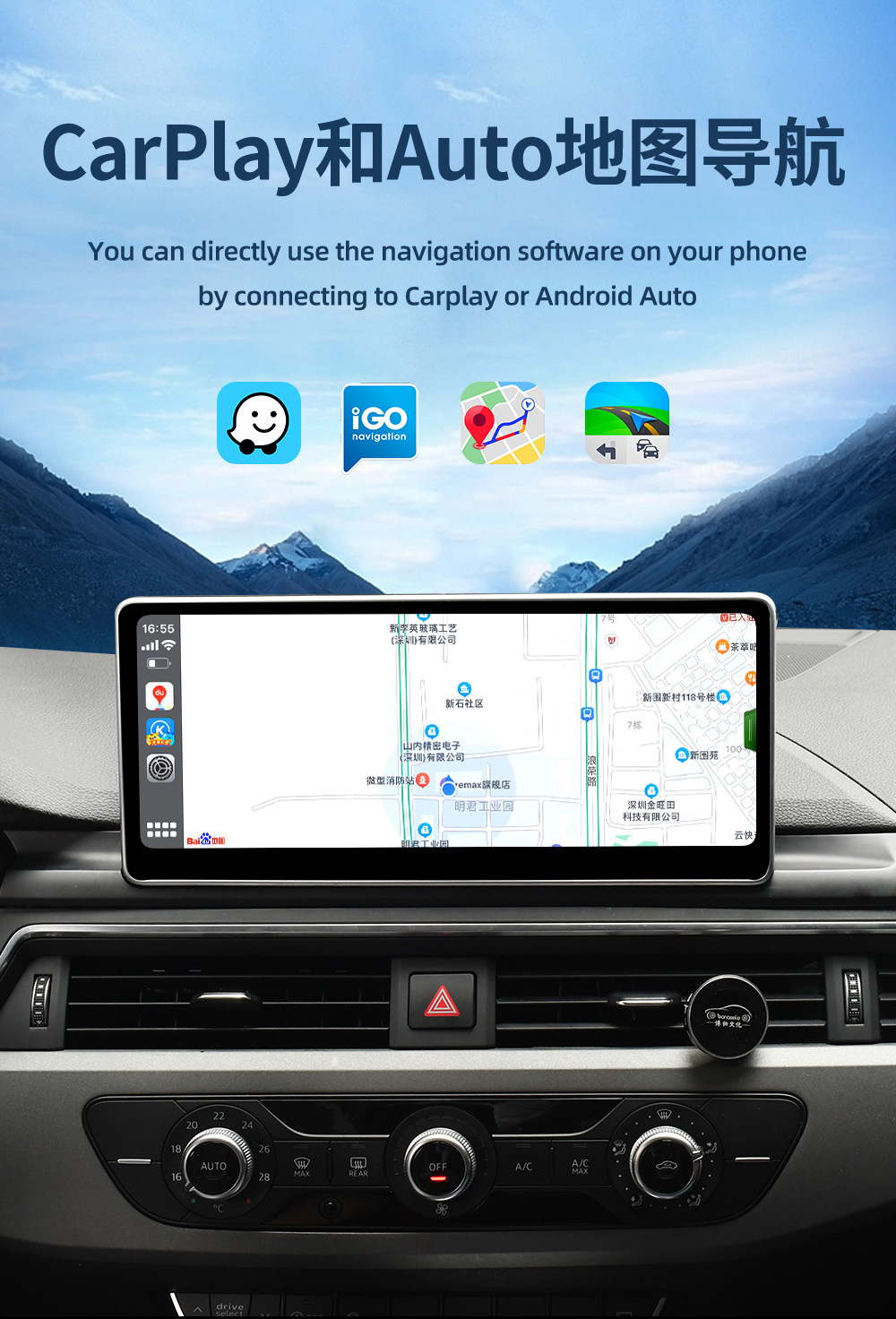 Cross-Border Hot-Selling USB Original Car Wired to Wireless Carplay & Android Auto Two-In-One Carplay Box