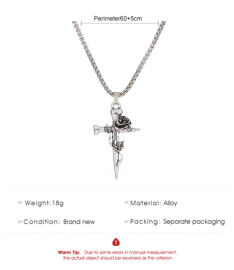 Fashion Cross Rose Alloy Womenu0027S Pendant Necklace 1 Piece