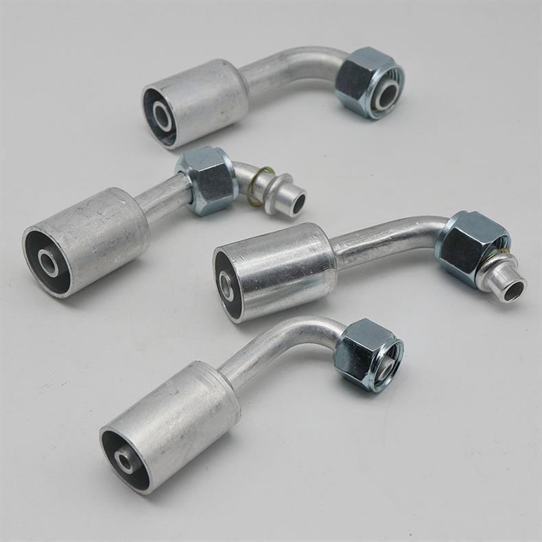 Car Air Conditioning Pipe Connectors 3/4 Inch, 1/2 Inch, 5/8 Inch, Environmentally Friendly R134A Standard or Port Pipe Connectors with Aluminum Sleeve, Straight and Bent Connectors