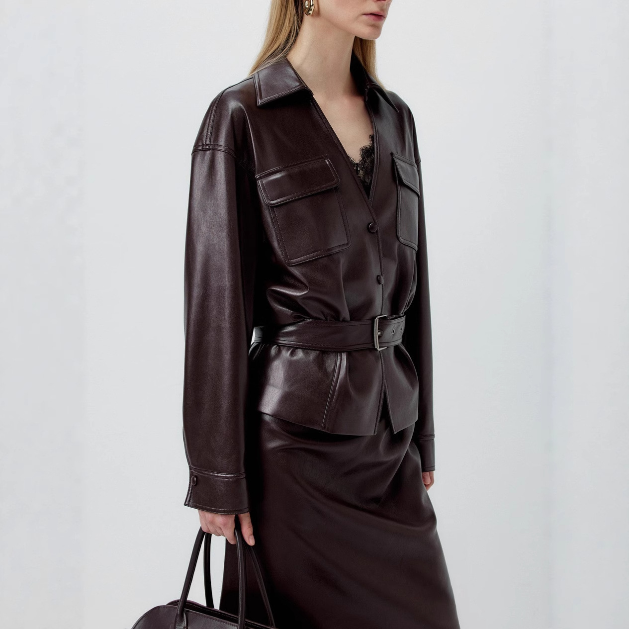 Women's Leather Jacket, High-End Style, Long-Term Wear, Retro Vibe, Pu Leather Jacket, Cross-Border Bestseller