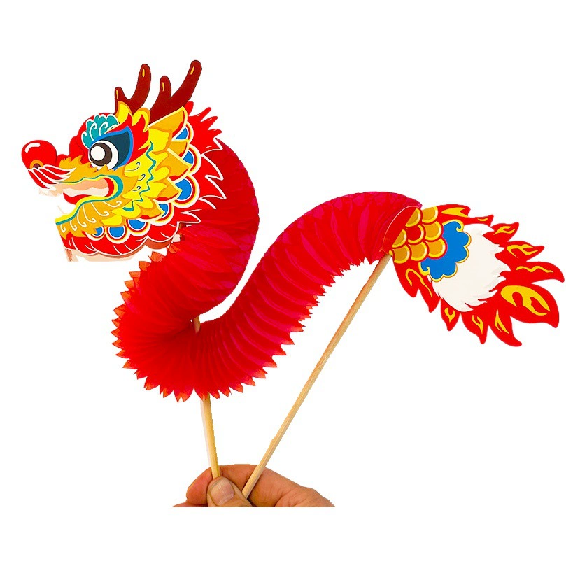 Набор для творчества: 3D-дракон из бумаги ручной работы для детей, традиционные игрушки и материалы для декора к фестивалю середины осени, для детского сада