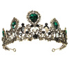 Hair accessory, high-end accessories emerald for bride, with gem, European style, halloween