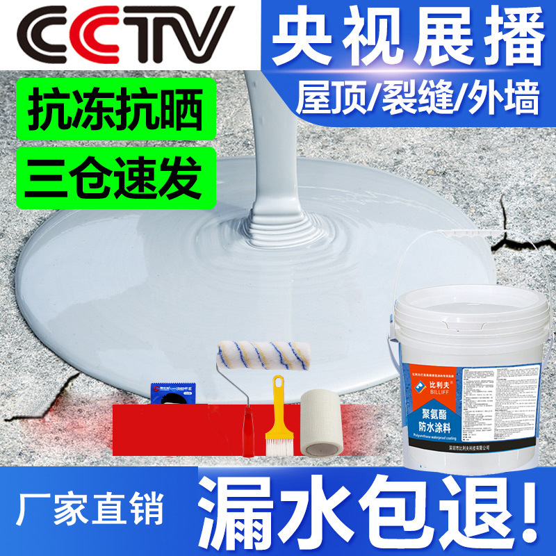 屋顶防水补漏专用涂料楼顶房顶堵漏王外墙裂缝渗水漏水材料防漏胶