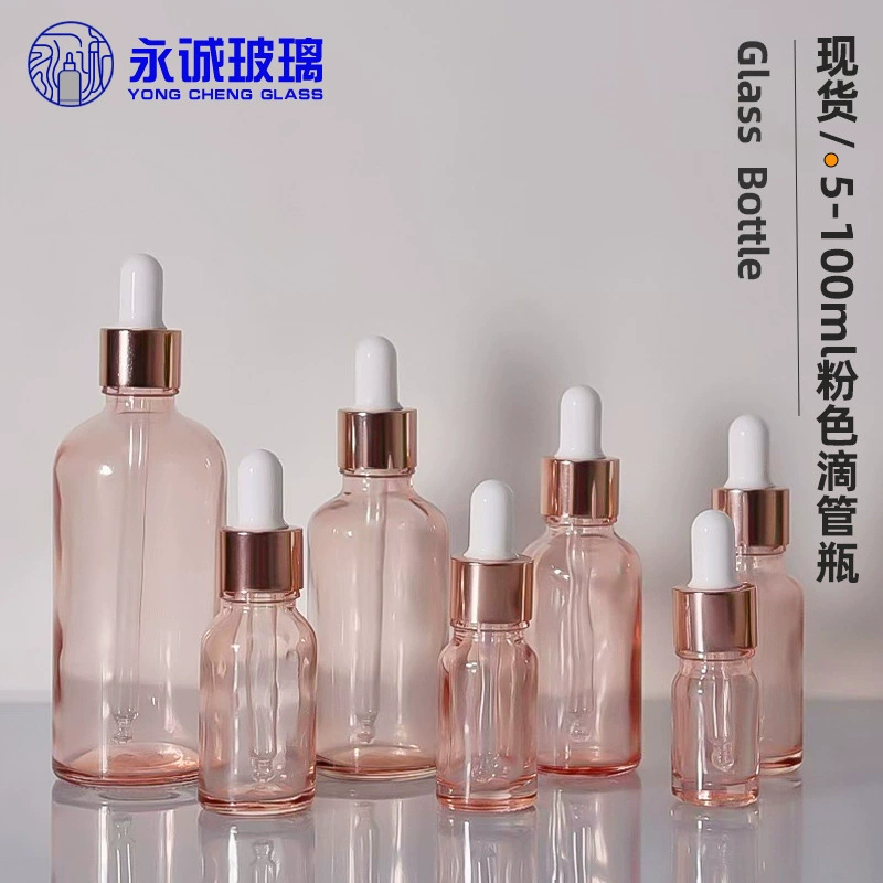 Пользовательские 5ml прозрачные розовые бутылки с маслом 10ml бутылка с капельницей эссяная бутылка для косметики для разлива стеклянная бутылка