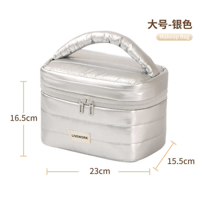 Nueva bolsa de almacenamiento portátil impermeable bolsa de maquillaje de mano bolsa de viaje bolsa de plumaje bolsa de maquillaje de alta capacidad