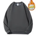 Iron gray velvet crew neck fleece sweatshirt