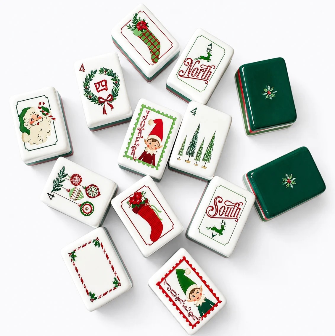 (In stock) Direct from the manufacturer: American mahjong Christmas-themed pattern home gift set
