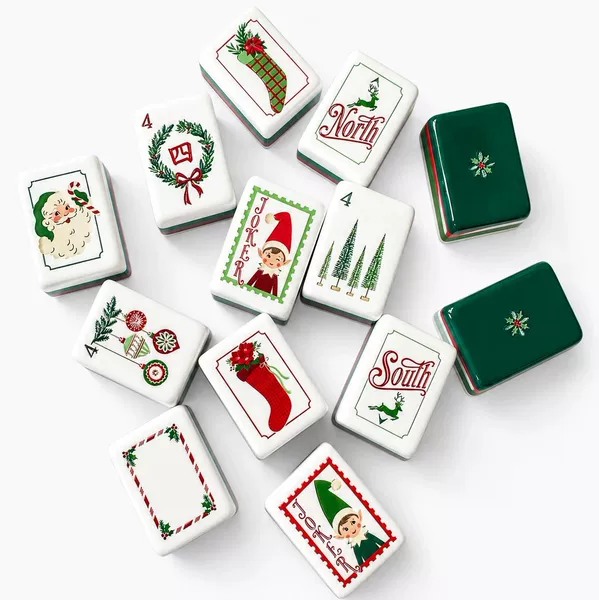 (In stock) Direct from the manufacturer: American mahjong Christmas-themed pattern home gift set