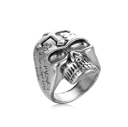 Internet celebrity's same style carved hollow ring fashion retro distressed trendy alloy ring personalized versatile hand jewelry wholesale