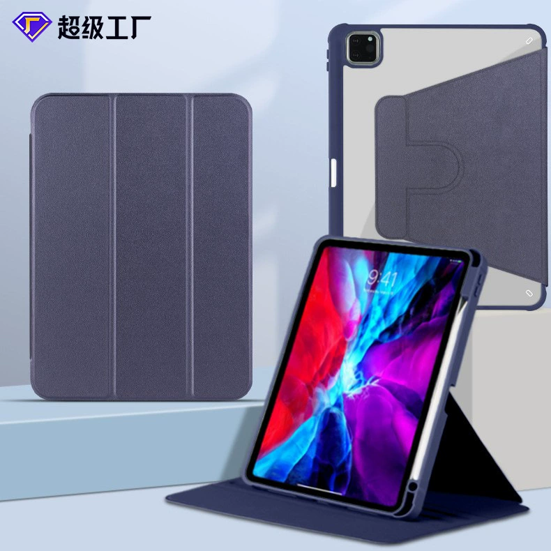 Вращающийся акриловый чехол для iPad 10-го поколения с держателем пера, поворот на 360°, вращающийся кожаный чехол Air4/5Pro 12.9 дюйма