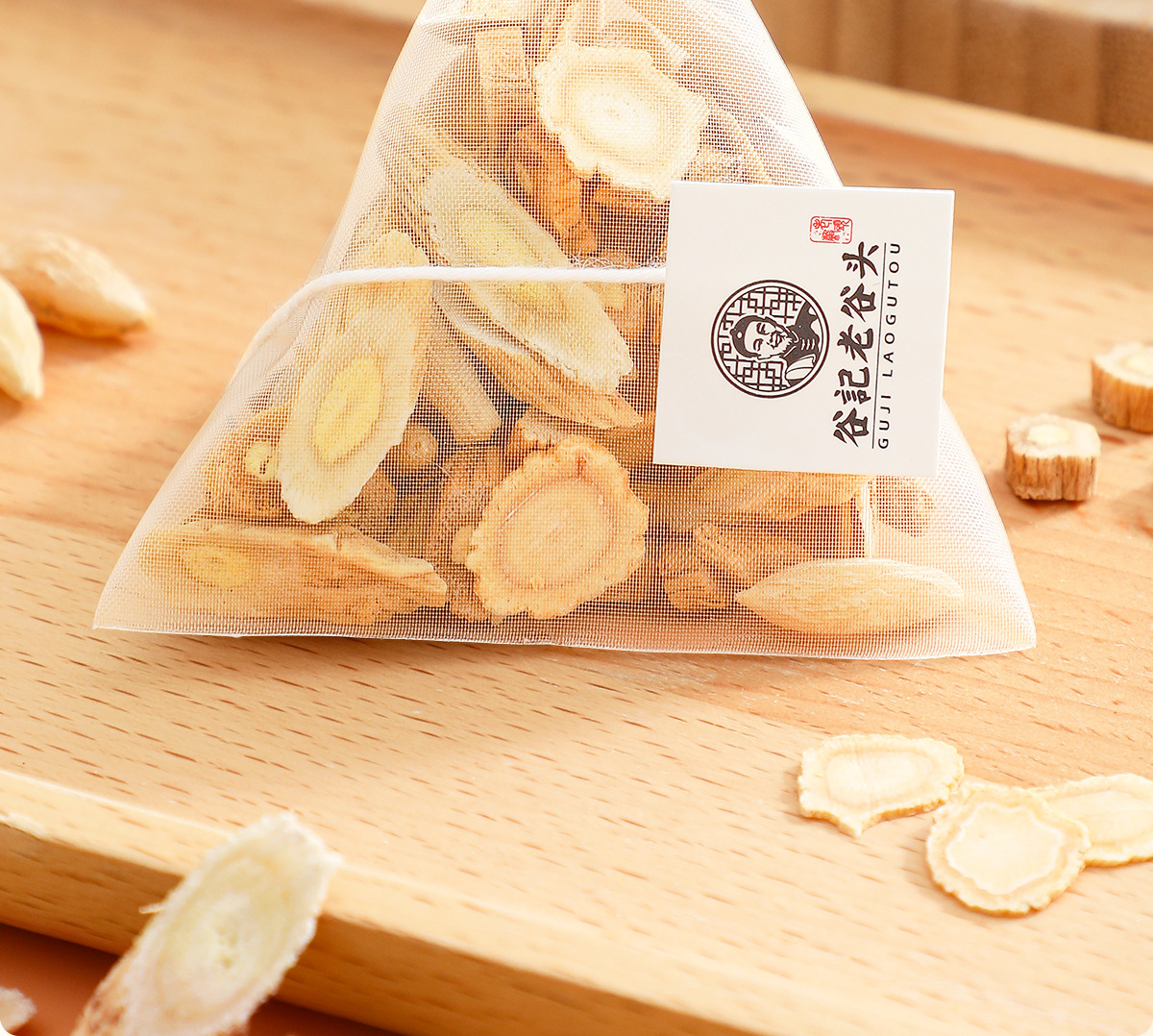 Yuan Qi Four Treasures Herbal Tea Bags Portable Triangle Pack Astragalus Ophiopogon American Ginseng Codonopsis 240g specifications