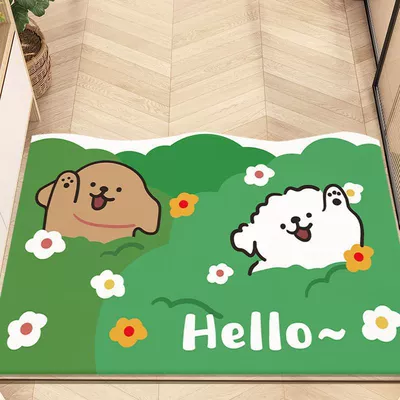 Avtomobil döşəmə paspasları – Foot Mat Toilet Door Wear-resistant - raise-your-hand-puppy-4060cm25mm-diatom-mud