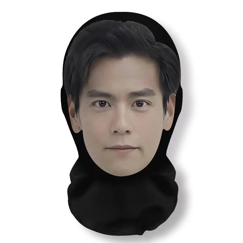 新款3D仿真人明星人脸装扮头套派对装饰面罩明星全脸搞笑网纱头套|undefined