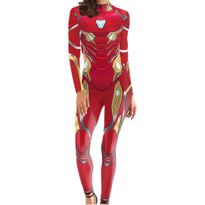 Amazon 2022 new Halloween European and American movie steel bone 3D digital printing men's and women's tight jumpsuit