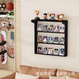 跨境木质壁挂式卡片收纳架 星球卡纪念品卡片收藏多层展示架