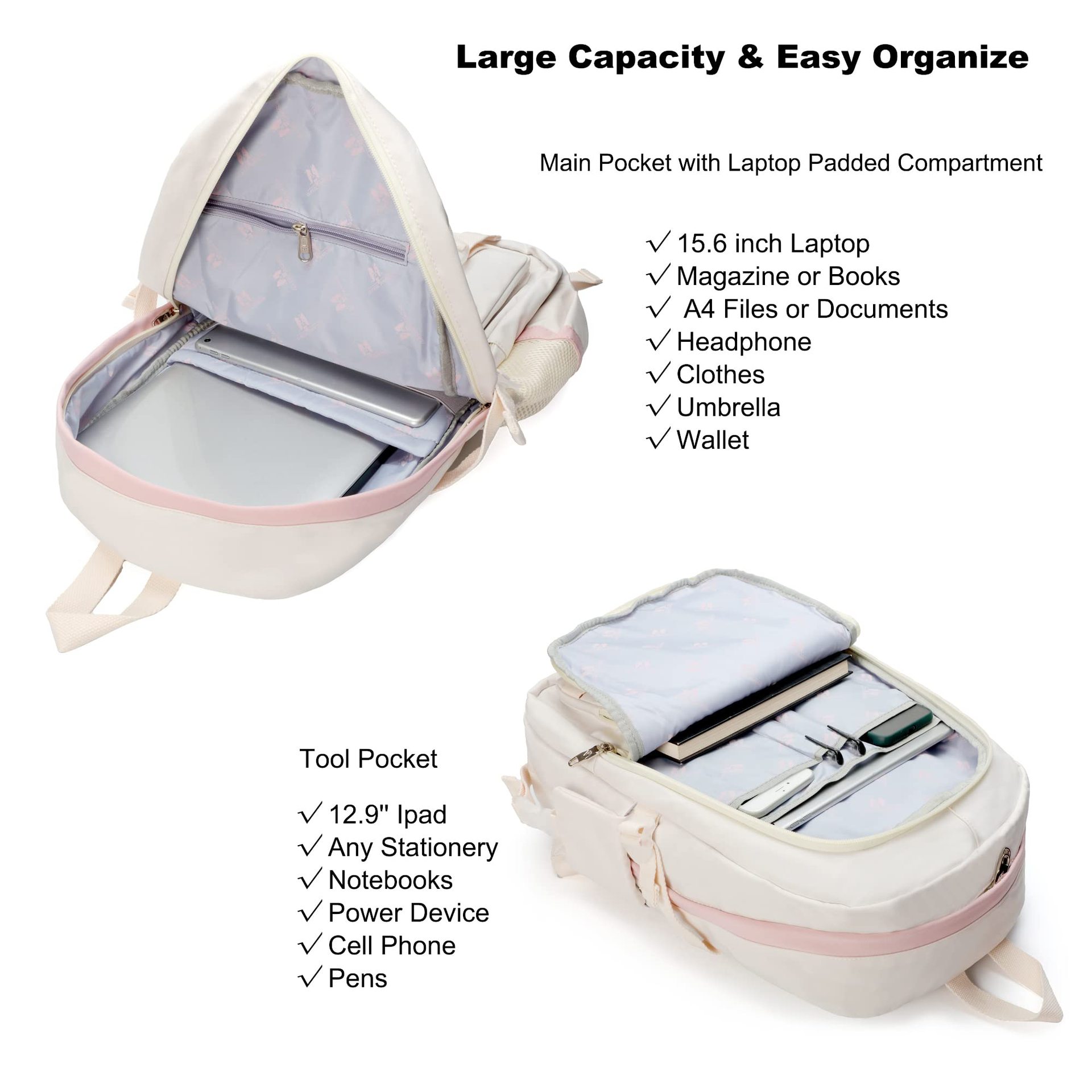 New female junior high school large capacity backpack for college students, computer bag_voghion.com