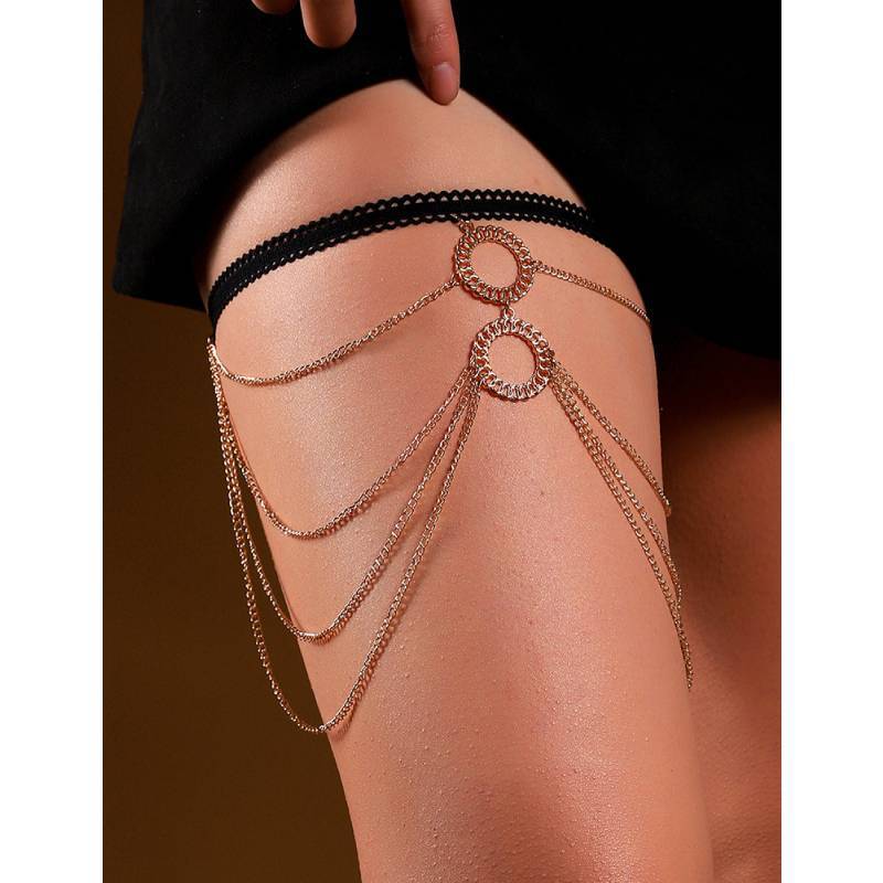 Joyas transfronterizas europeas y estadounidenses, cadenas de piernas de playa sexy personales, cadenas de club nocturno, cadenas de piernas multicapa de perforación simple