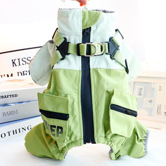 狗狗衣服秋冬厚款三防冲锋棉衣双口袋四脚小型犬宠物6953跨境批发