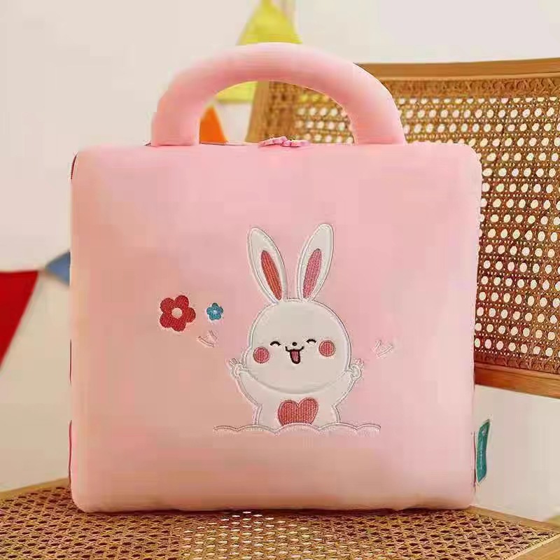 Cojín Manta 2 en 1 de Peluche Multifuncional con Dibujos Animados para Siesta