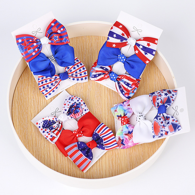 Kid'S Gender Children's Headwear Wholesale American National Day Thread With Hairpin