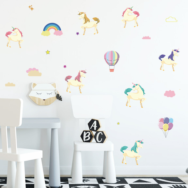 Stickers Muraux Licorne Aquarelle Dessin Animé display picture 7