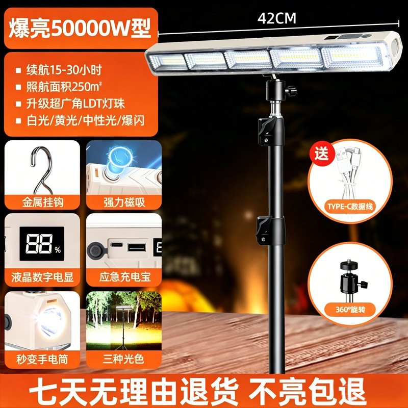 lámpara de carga LED nueva lámpara de camping al aire libre lámpara de carga lámpara de camping portátil lámpara de mercado nocturno