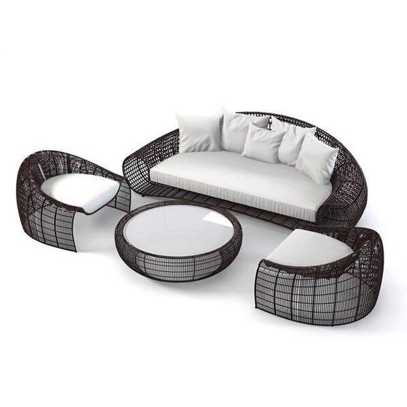 Sofá de caña al aire libre creativo diseñador de ocio patio villa muebles al aire libre modelo de moda sofá de caña