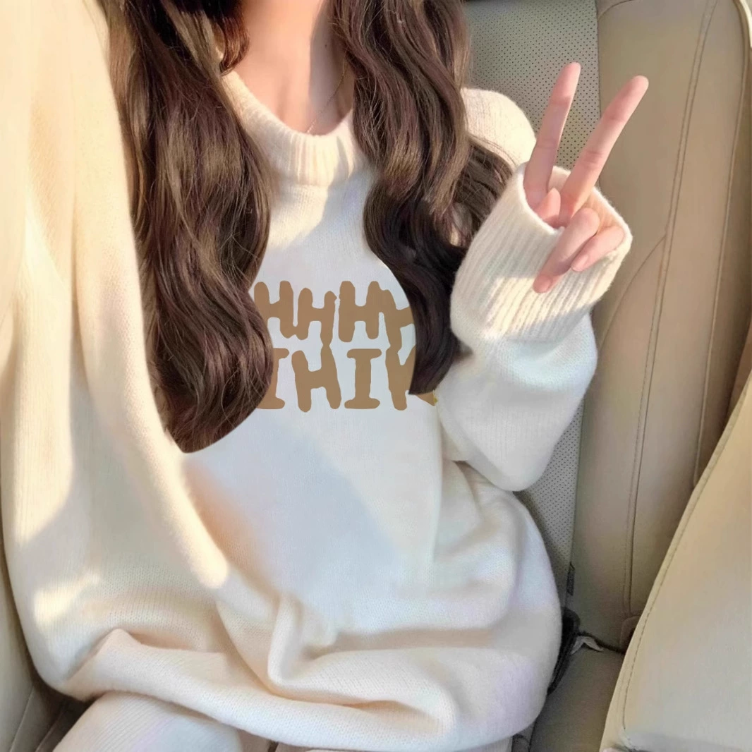 Продвинуто чувство носить нежный ветер молоко fufu мягкий клейкий большой размер свободный осенью и зимой