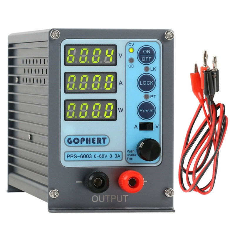 Источник питания постоянного тока Gophert Gehui стабилизированный PPS-6003, хранение 60В 3А, регулируемый, компактный мини-источник питания