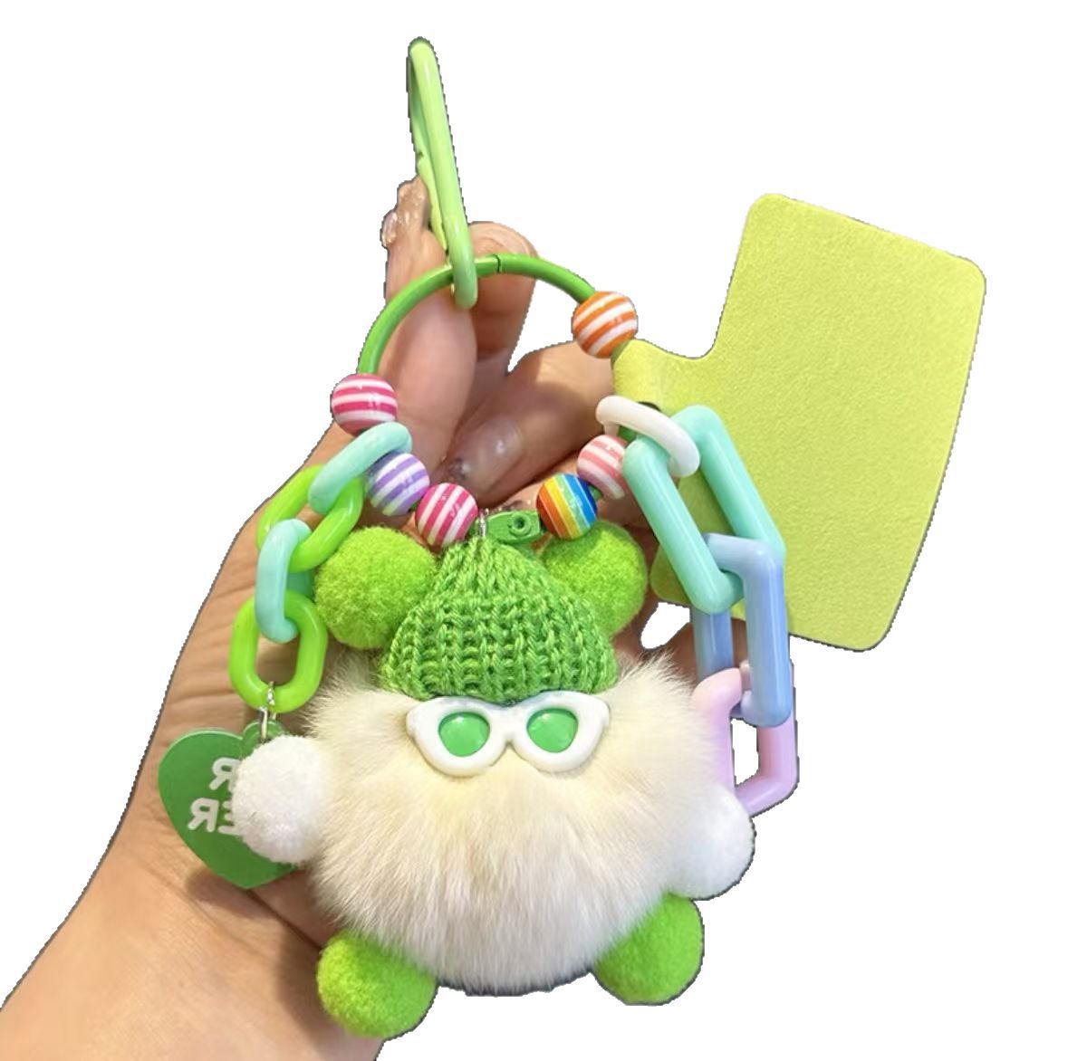 Muñeca monstruo de briquetas de dopamina colgante llavero de bricolaje lindo bolso de muñeca de felpa mochila colgante de teléfono móvil