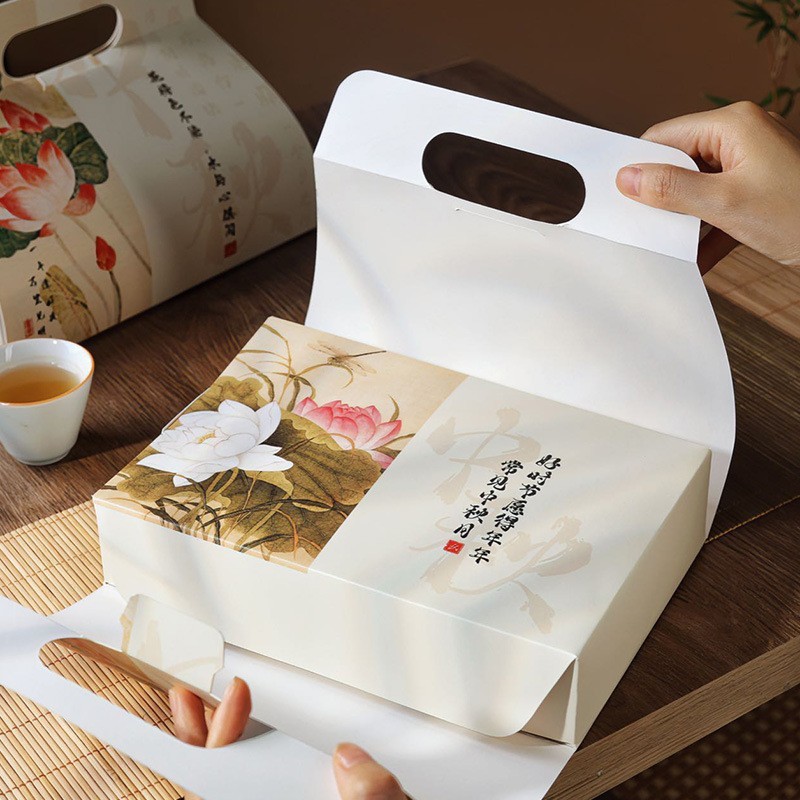 新しい中秋月餅包装ギフトボックス 6 個入り氷皮広東月餅包装箱空箱|undefined