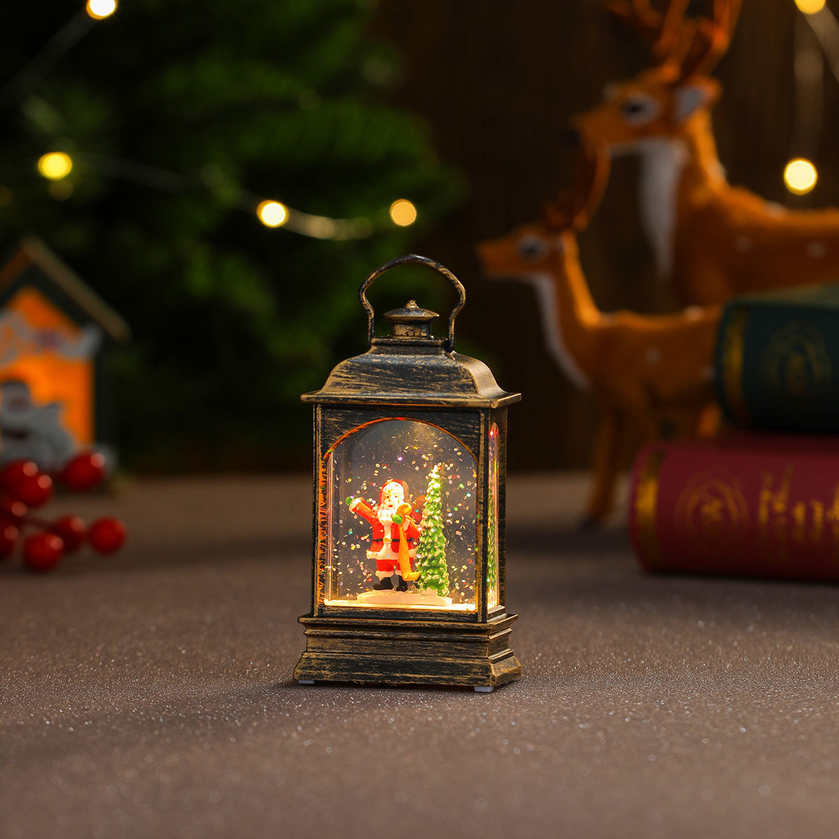 Navidad decoración viento lámpara cristal lámpara Santa Claus Navidad fiesta decoración Navidad adornos Navidad regalos