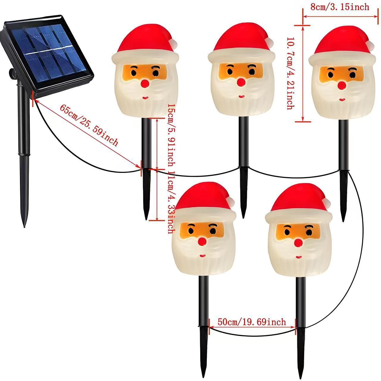 Santa Claus transfronterizo iluminación de césped al aire libre luz de jardín LED de Navidad luz solar luz de césped image 8