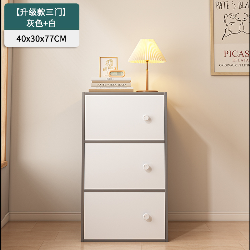 Estante de libros estante de piso sala de estar armario de libros armario de almacenamiento integrado contra la pared almacenamiento doméstico con puerta armario de exhibición a prueba de polvo