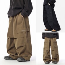 男童日系长裤2025冬季新款儿童加厚阔腿裤帅气男宝加绒工装裤子潮