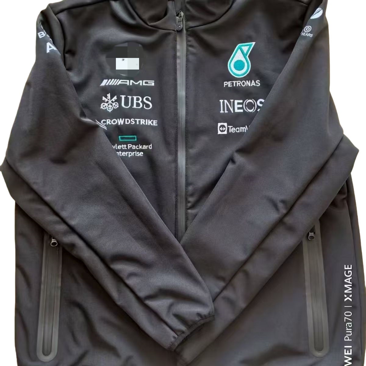New Factory Team Cycling Jacket, Windproof, Waterproof, Fleece-Lined, Warm Softshell Jacket with Embroidered Logo, Long Sleeves
